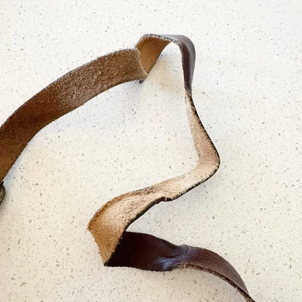 Patricia Nash Lavello Cut Out Tooled Brown Leather‎ Crossbody Bucket Bag